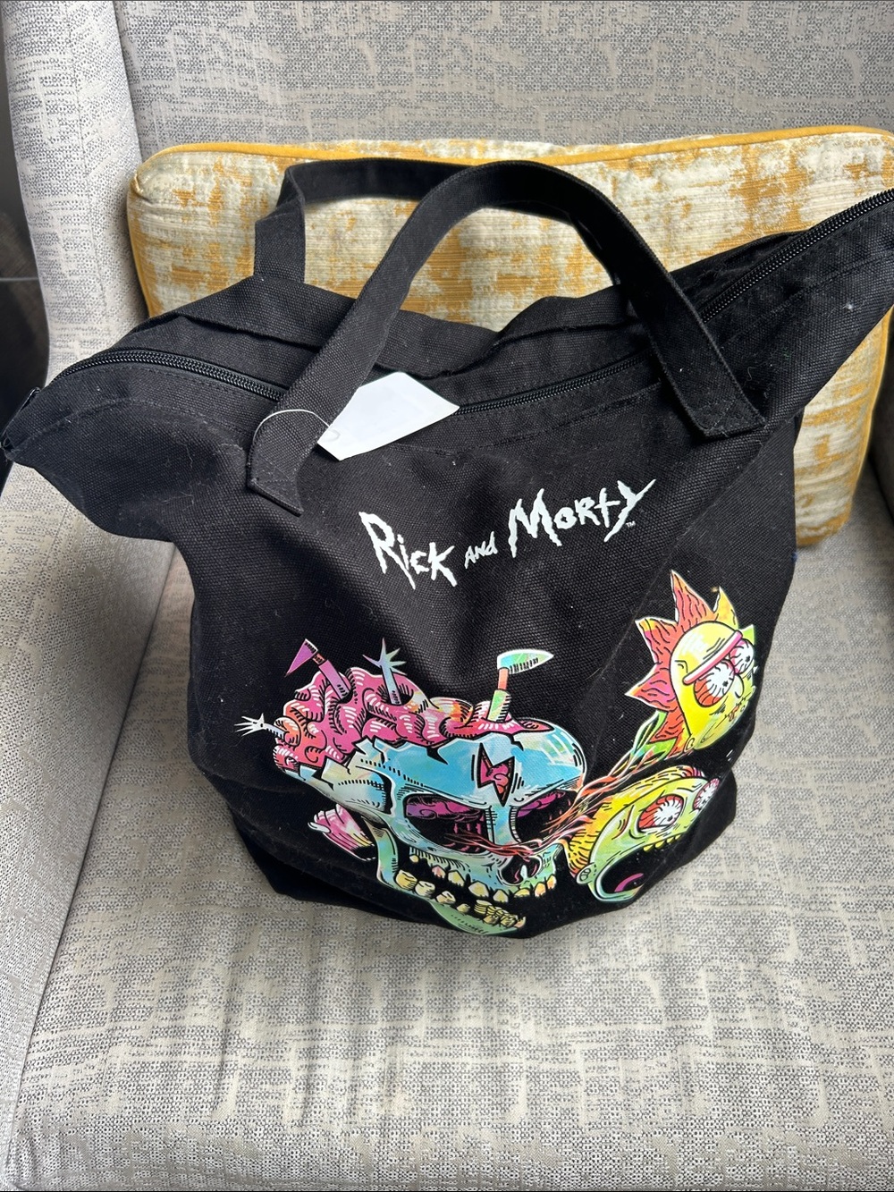 Rick and Morty Black Graphic Tote Bag BRAND NEW TAG QUICK NYC SHIPPING - Picture 12 of 16